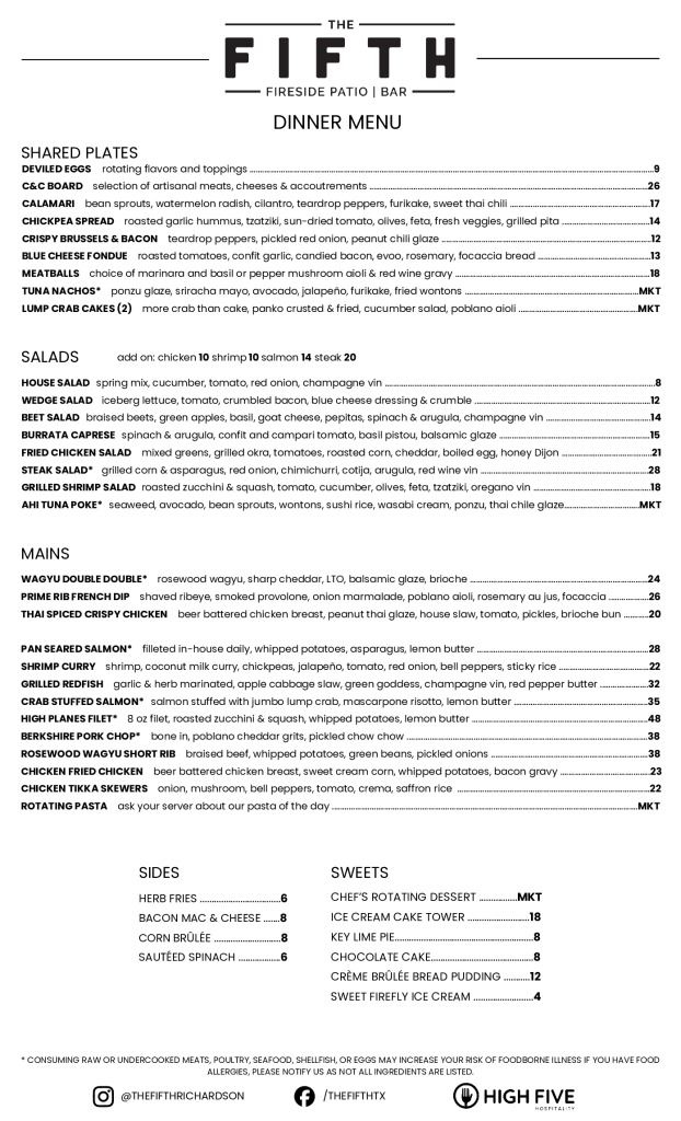 Dinner – front